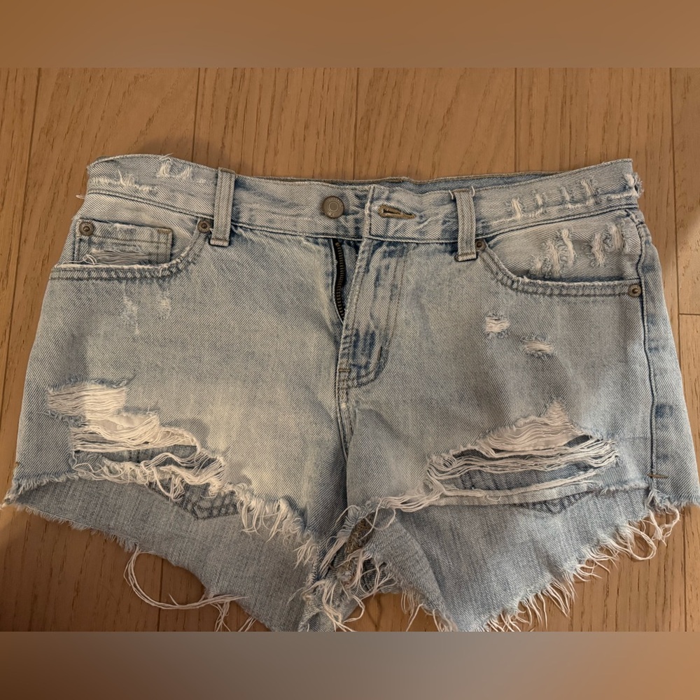 Pistola Blue Distressed Jean Shorts